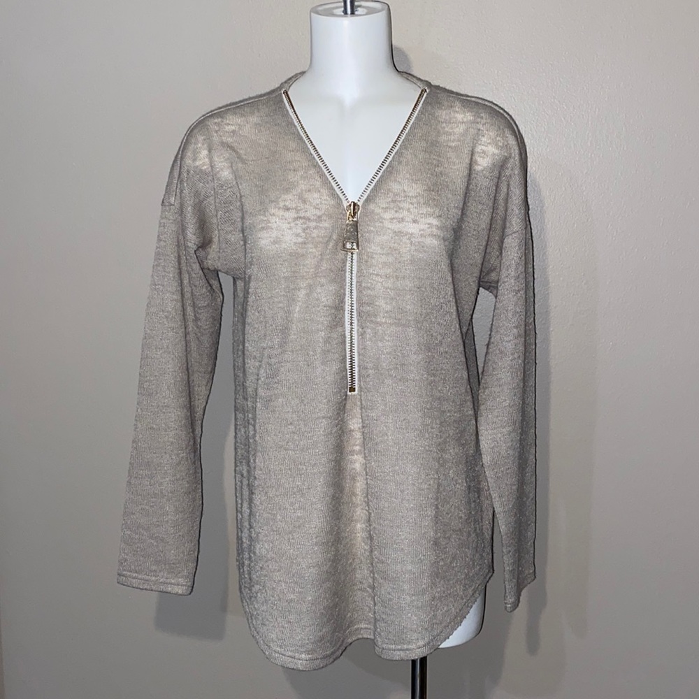 Soft surroundings light knit zipper blouse